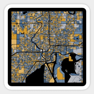 Tampa Map Pattern in Blue & Gold Sticker